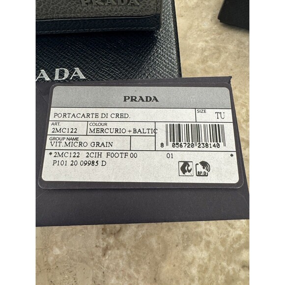 Prada Portacarte Di Cred Micro Vitello Leather Wallet Card Holder NWT - Picture 10 of 14